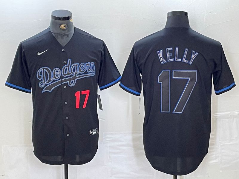 Men Los Angeles Dodgers #17 Kelly Black Fashion Edition 2024 Nike Game MLB Jersey style 3